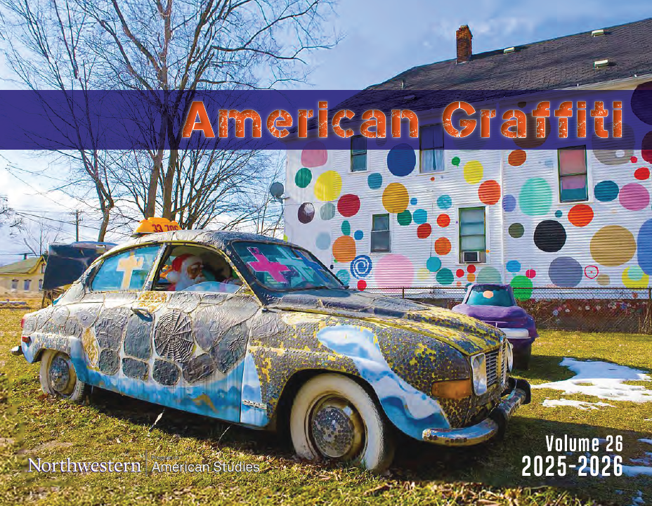 old car in Detroit at art exhibit